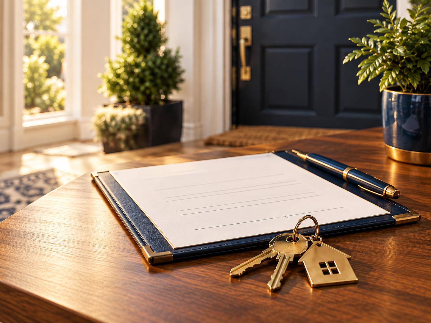Lease documents and house keys